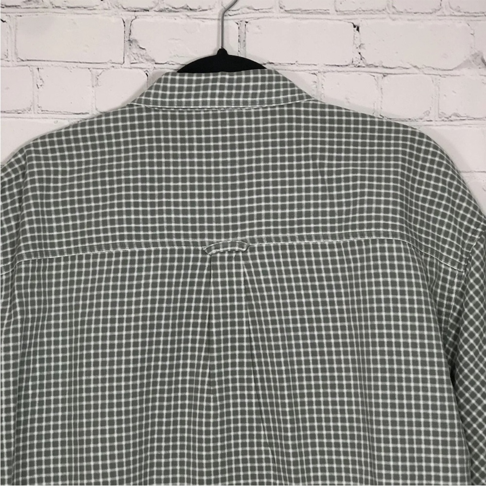 Columbia Shirt Mens XL Green White Checkered Button Down Short Sleeve - Picture 8 of 9